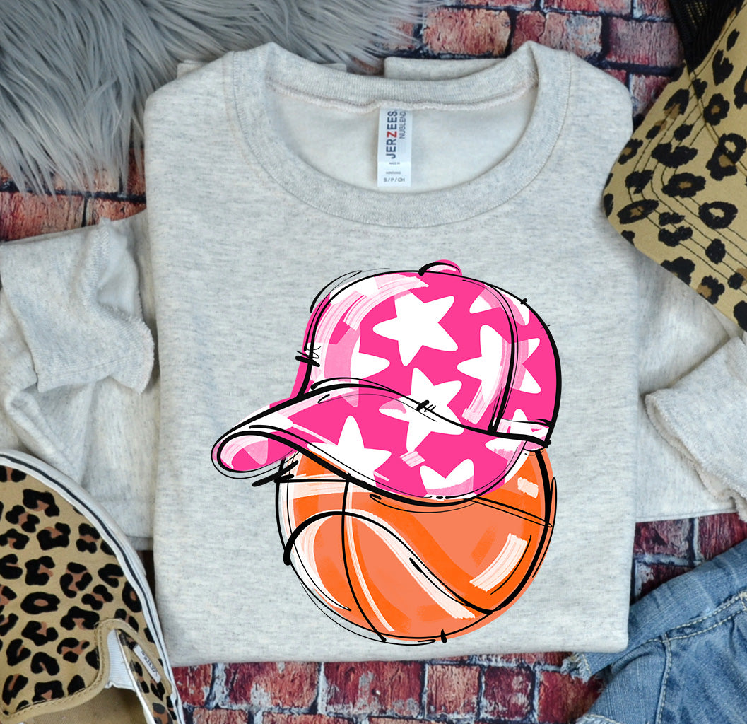 PINK PLAY BALL HAPPY FACE BASKETBALL