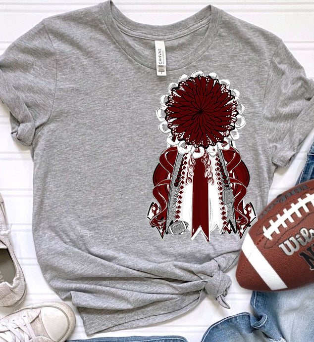 Mums the Word - Homecoming Mum - MAROON SILVER