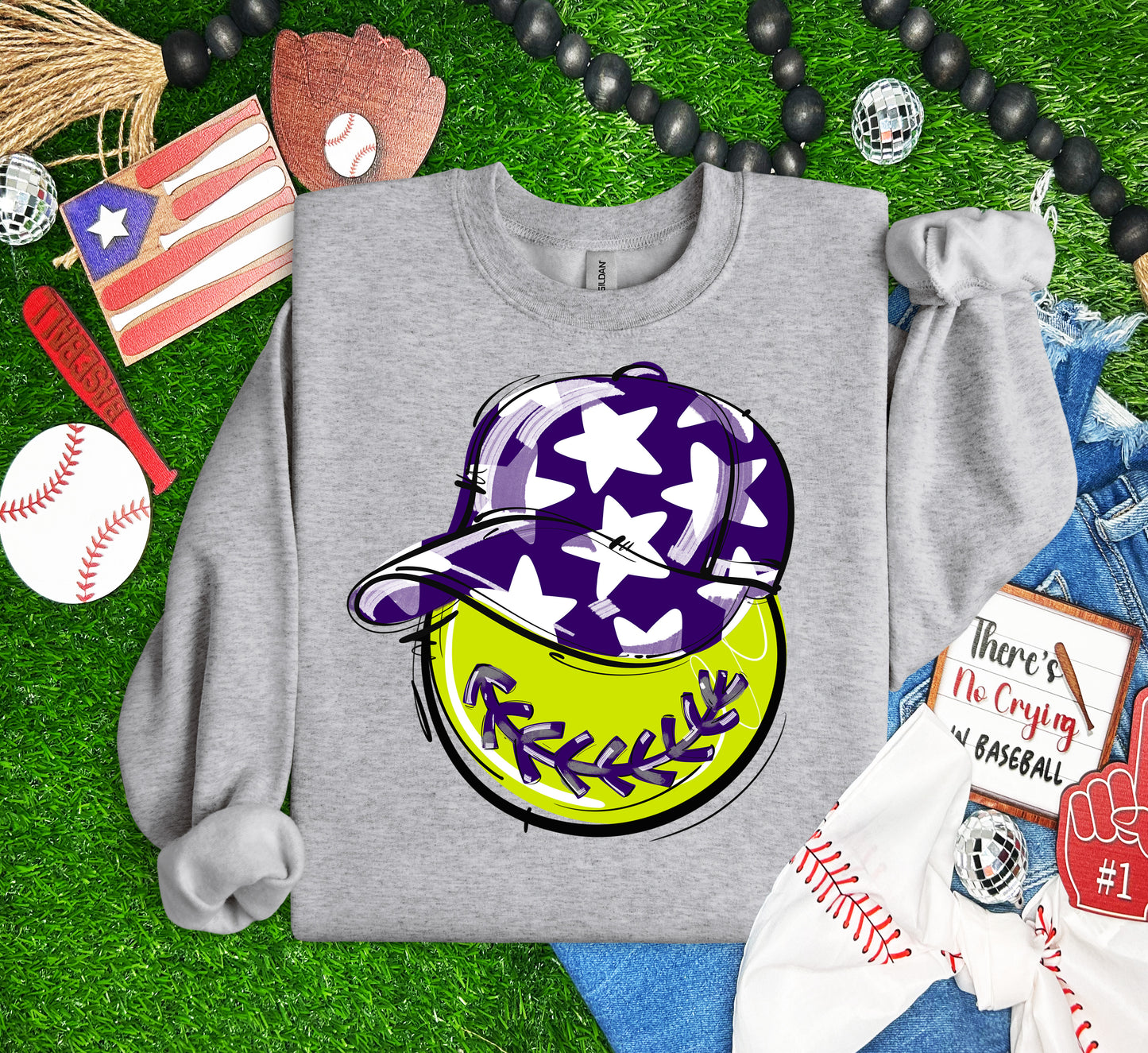 PURPLE PLAY BALL HAPPY FACE SOFTBALL