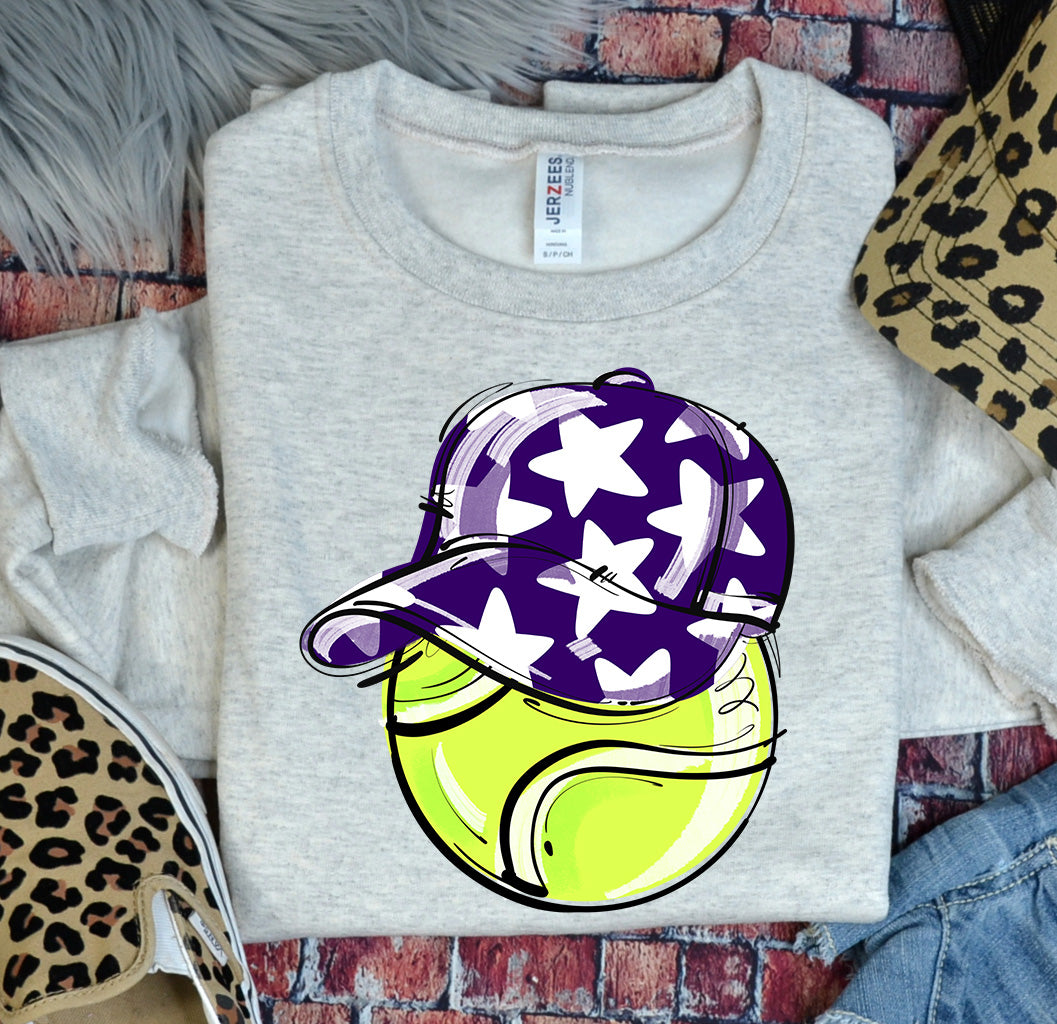 PURPLE PLAY BALL HAPPY FACE TENNIS