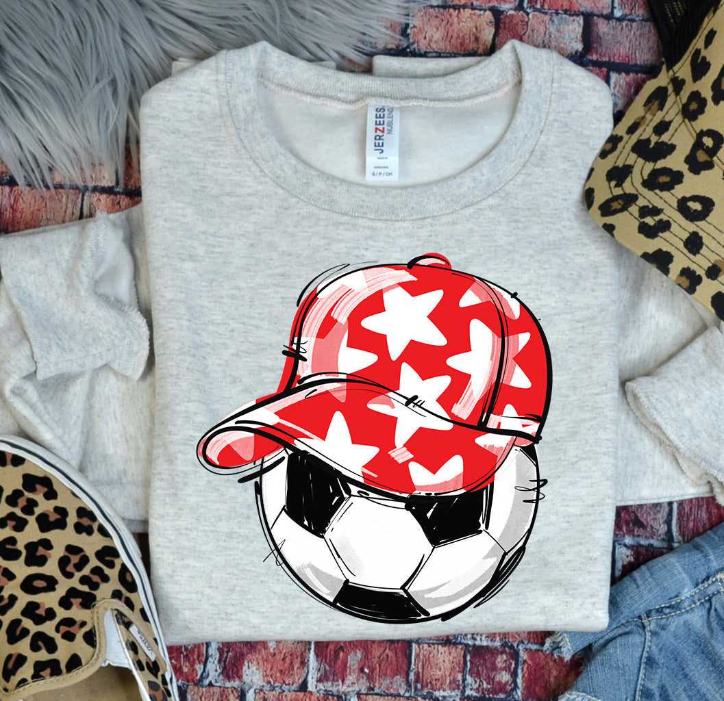 RED PLAY BALL HAPPY FACE SOCCER