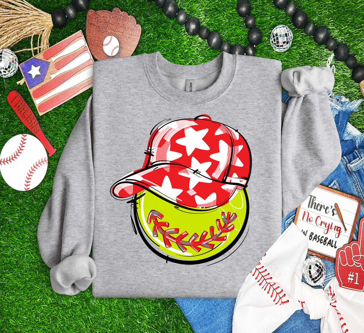RED PLAY BALL HAPPY FACE SOFTBALL