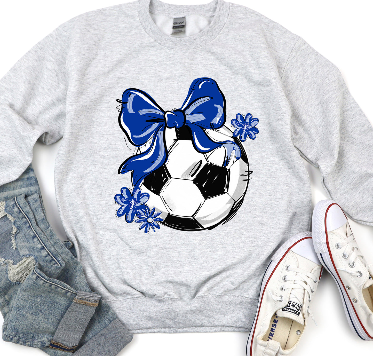 ROYAL PLAY BALL SOCCER BOW WITH FLOWERS