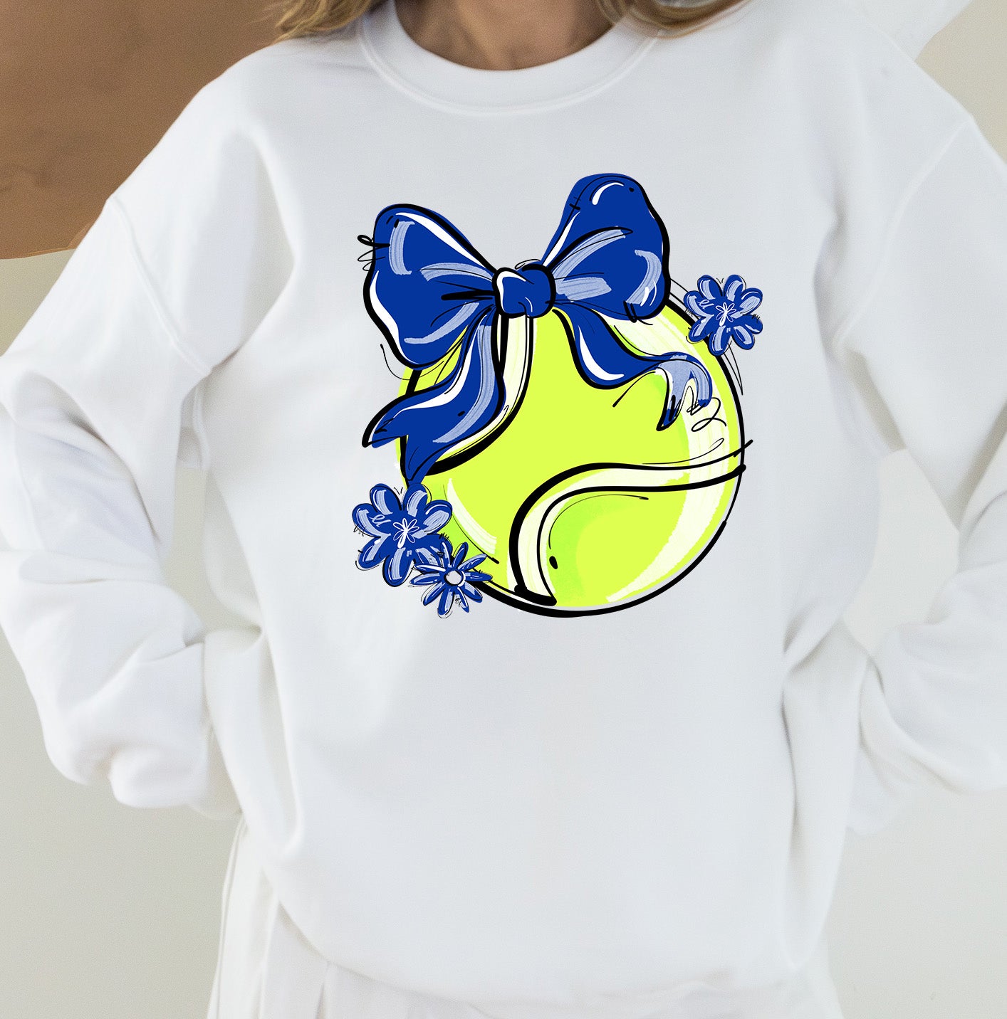 ROYAL PLAY BALL TENNIS BOW WITH FLOWERS