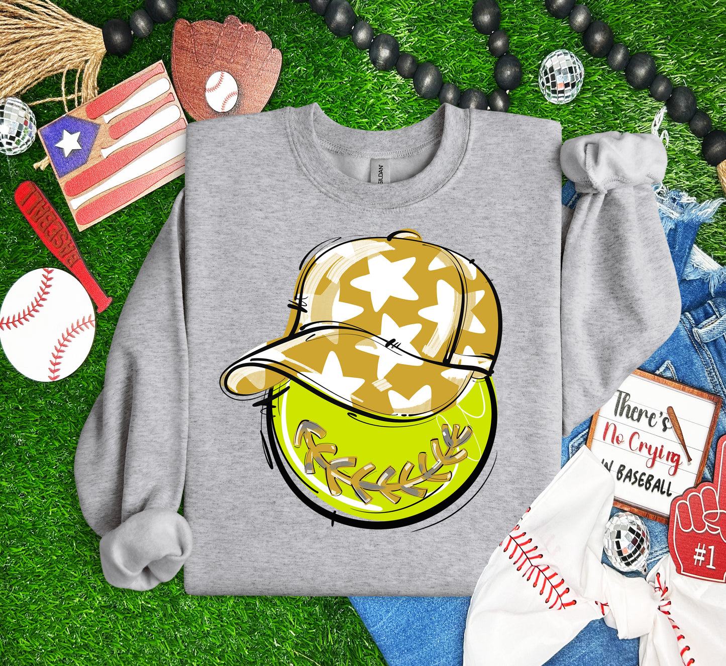 VEGAS PLAY BALL HAPPY FACE SOFTBALL
