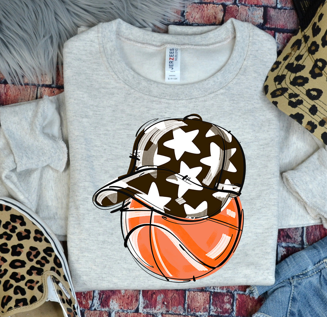 BROWN PLAY BALL HAPPY FACE BASKETBALL