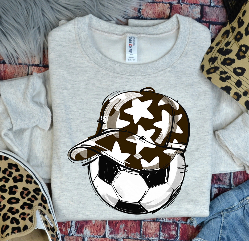 BROWN PLAY BALL HAPPY FACE SOCCER