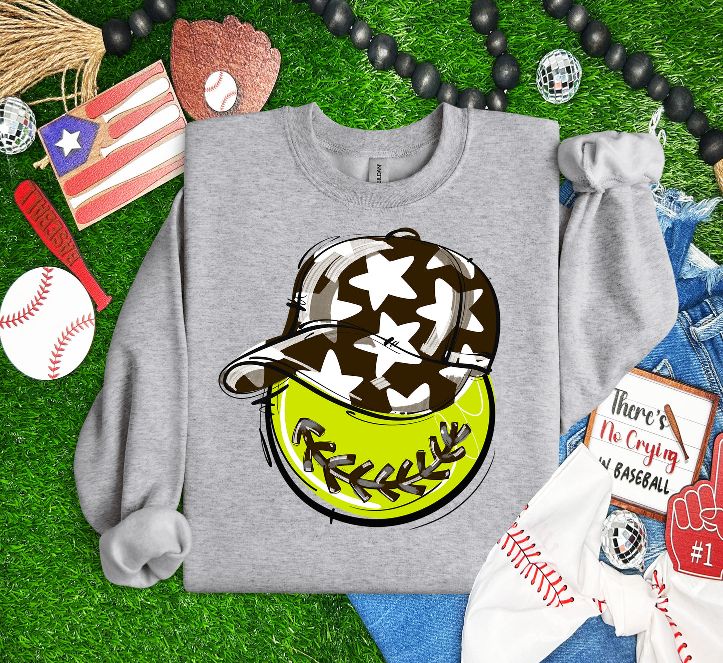BROWN PLAY BALL HAPPY FACE SOFTBALL
