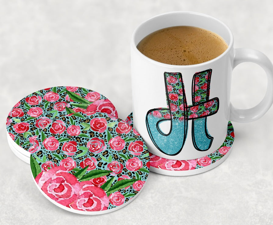 Roses on Leopard Hand Drawn Alphabet