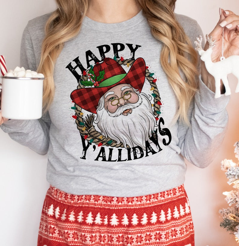 Happy Y'allidays - Set of Three Santas