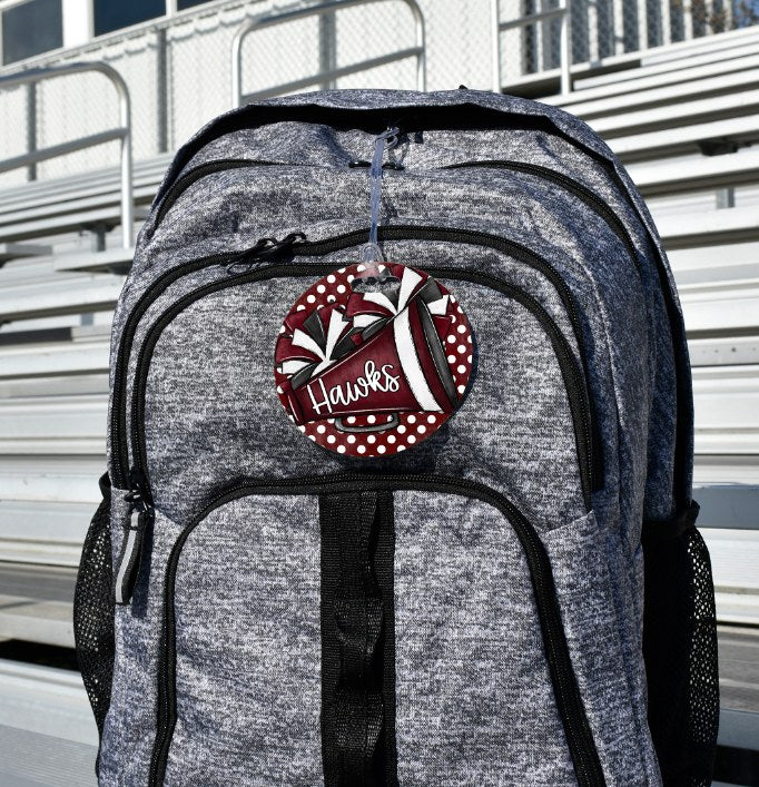 Poms and Megaphone Dot Maroon