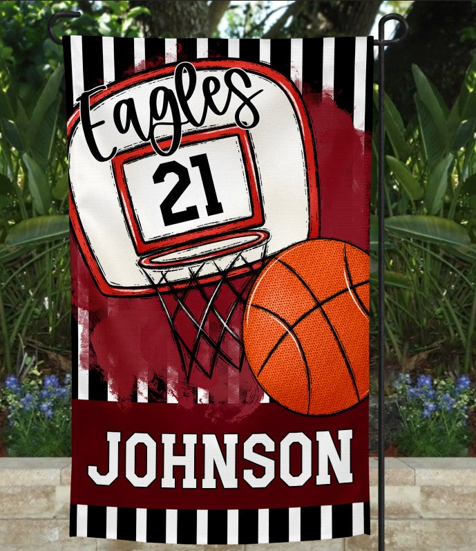Team Spirit Basketball Garden Flag MAROON
