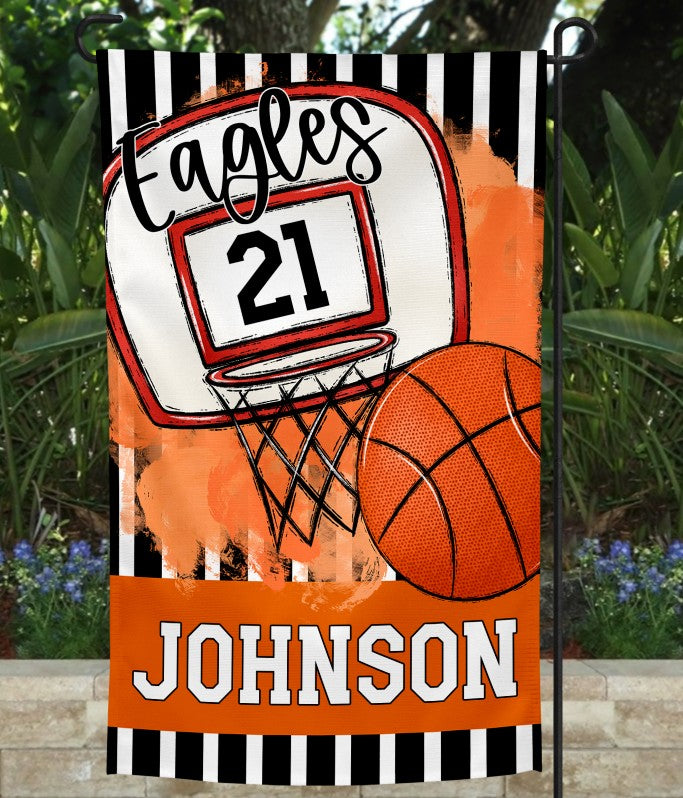 Team Spirit Basketball Garden Flag ORANGE