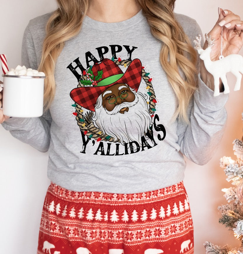 Happy Y'allidays - Set of Three Santas