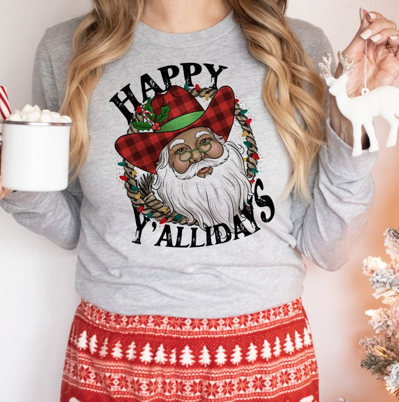 Happy Y'allidays - Set of Three Santas