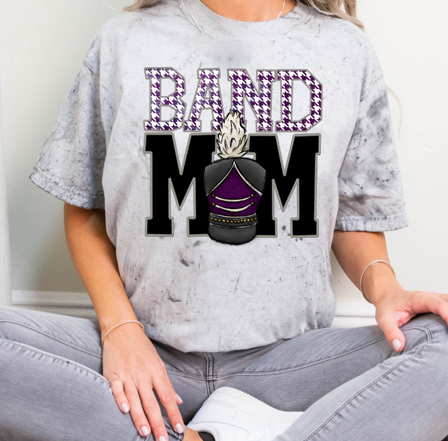 Faux Stitched Band Mom - Purple