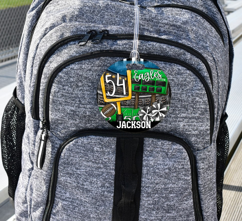 Football Stadium - Bag Tag - Door Hanger - Ornament - Black