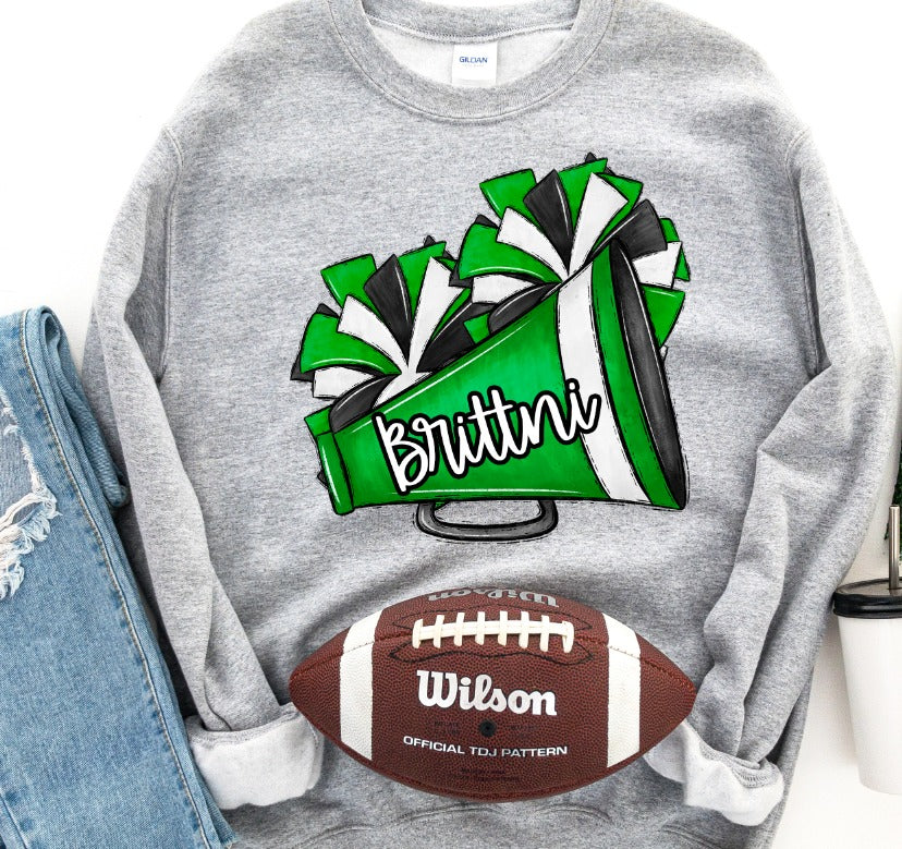 Poms and Megaphone Green