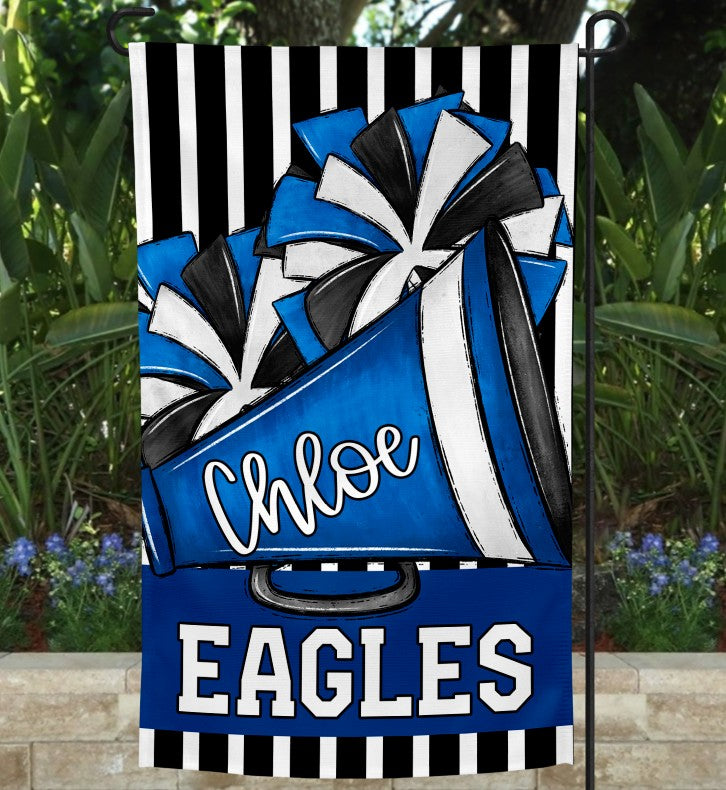 Team Spirit Cheer Garden Flag Blue