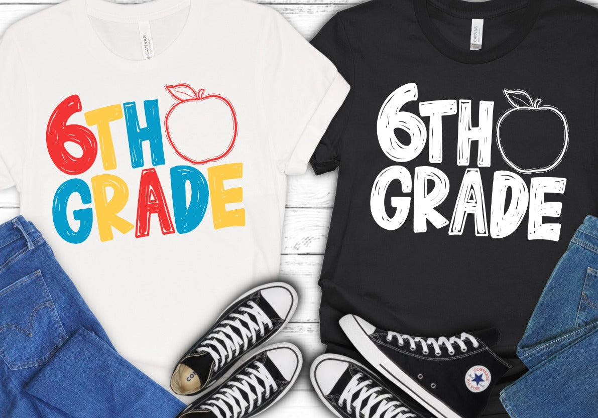 Back to School Apple Grade Levels - PreK through Sixth