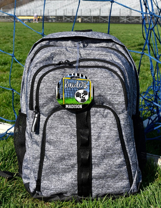 Soccer - Bag Tag - Door Hanger - Ornament - Blue