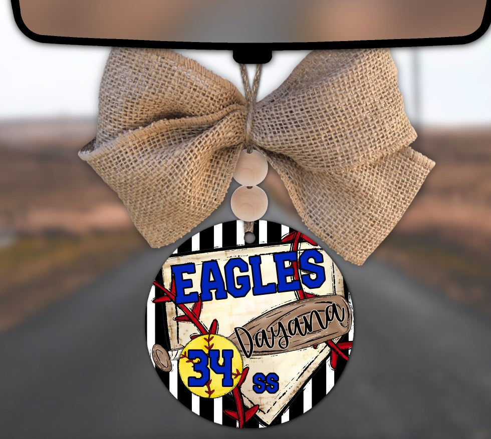 Softball - Bag Tag - Door Hanger - Ornament