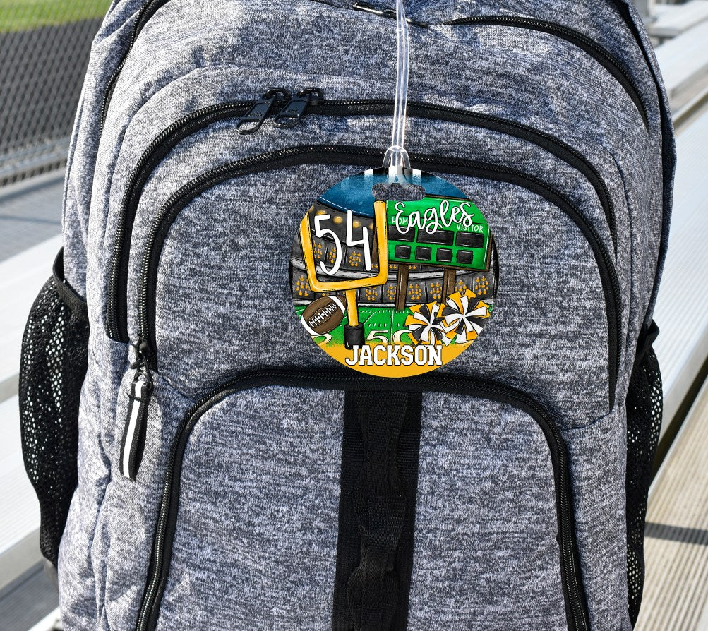 Football Stadium - Bag Tag - Door Hanger - Ornament - Yellow