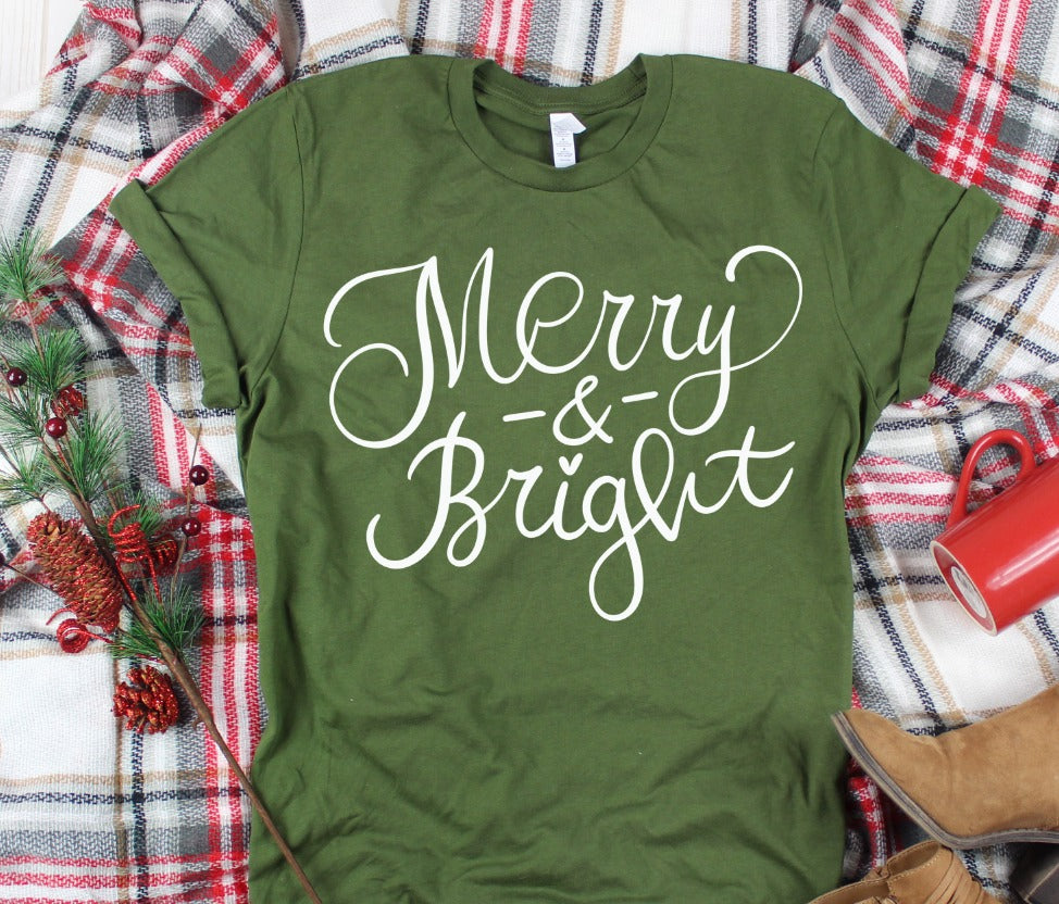 Merry & Bright Hand Lettered