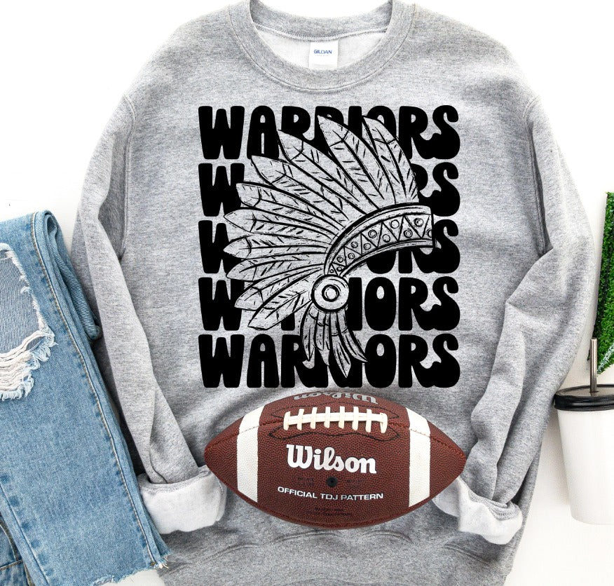 Warriors Stacked Mascot