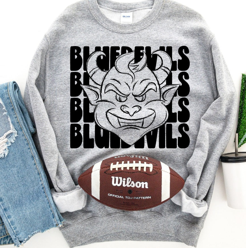 Bluedevils Stacked Mascot