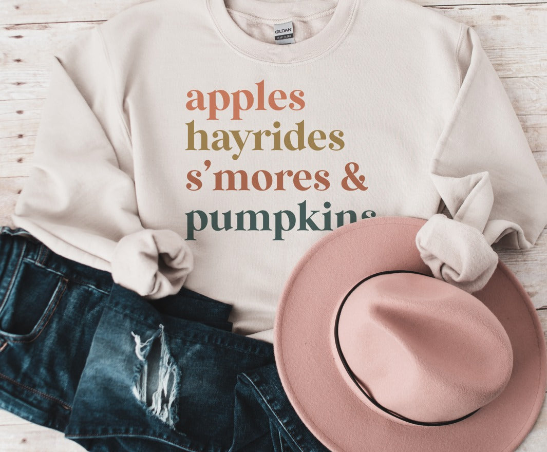 Apples Hayrides S'mores & Pumpkins