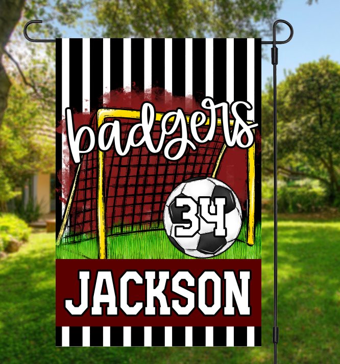 Team Spirit Soccer Garden Flag MAROON