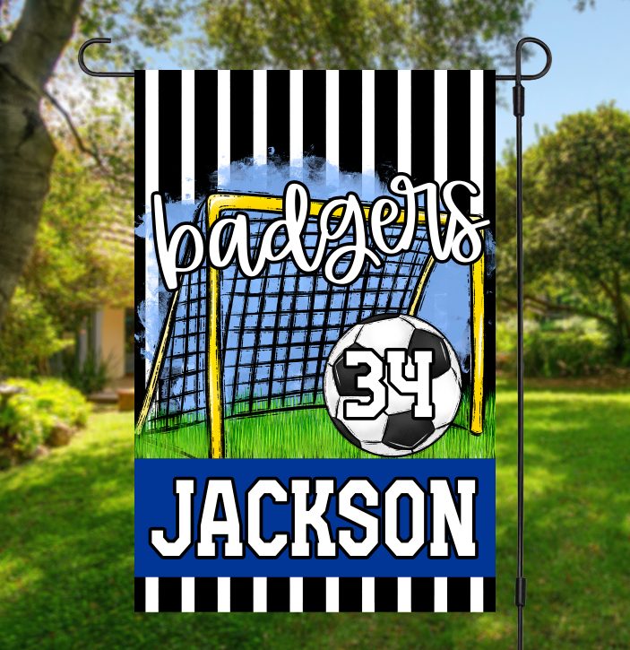 Team Spirit Soccer Garden Flag BLUE