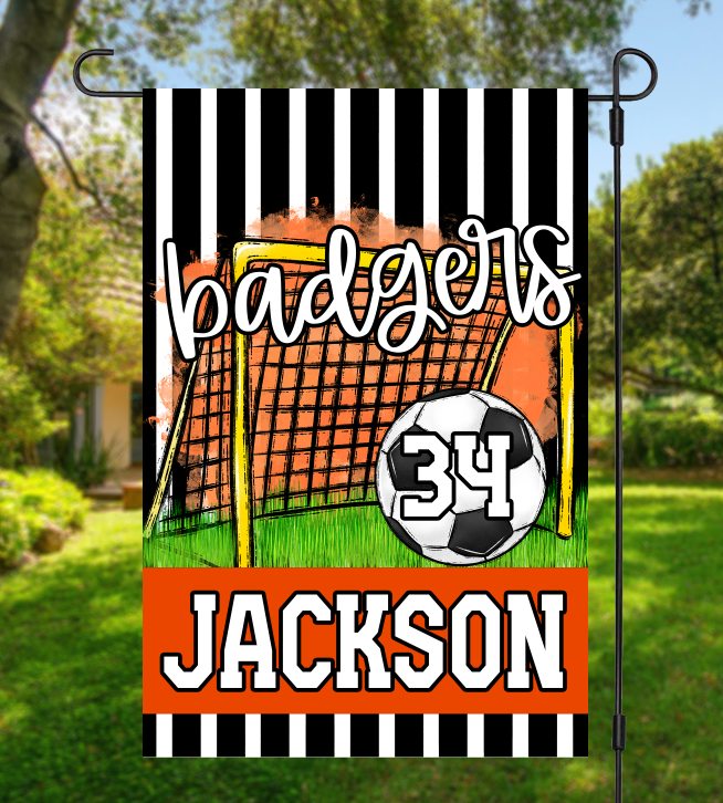 Team Spirit Soccer Garden Flag ORANGE