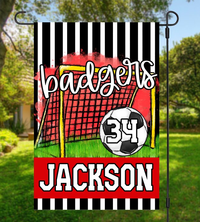Team Spirit Soccer Garden Flag RED