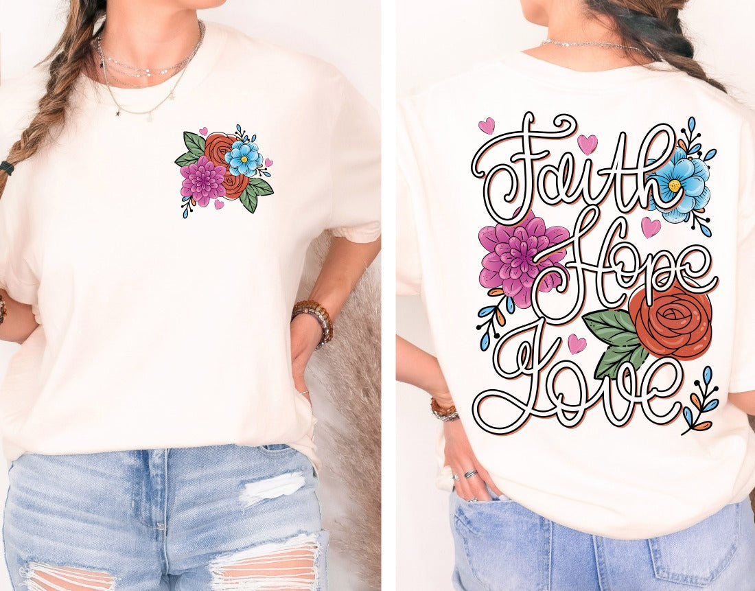 Faith Hope Love Hand Lettered
