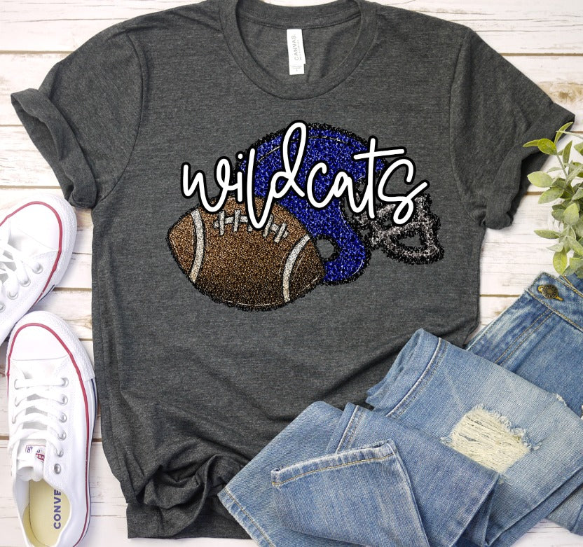 Sequin Football and Helmet - Blue