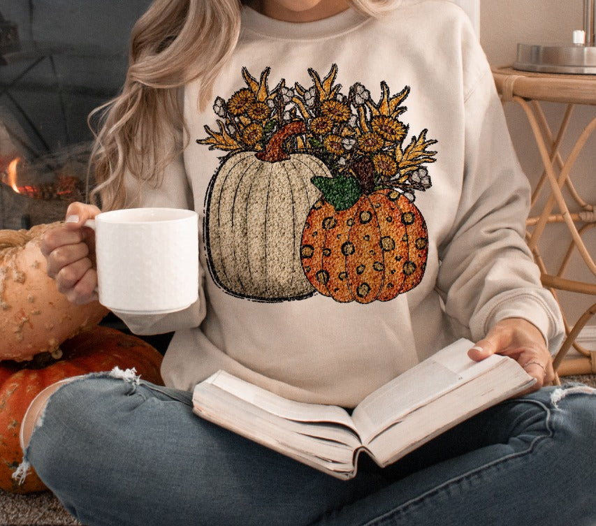 Sequin Pumpkin and Sunflower