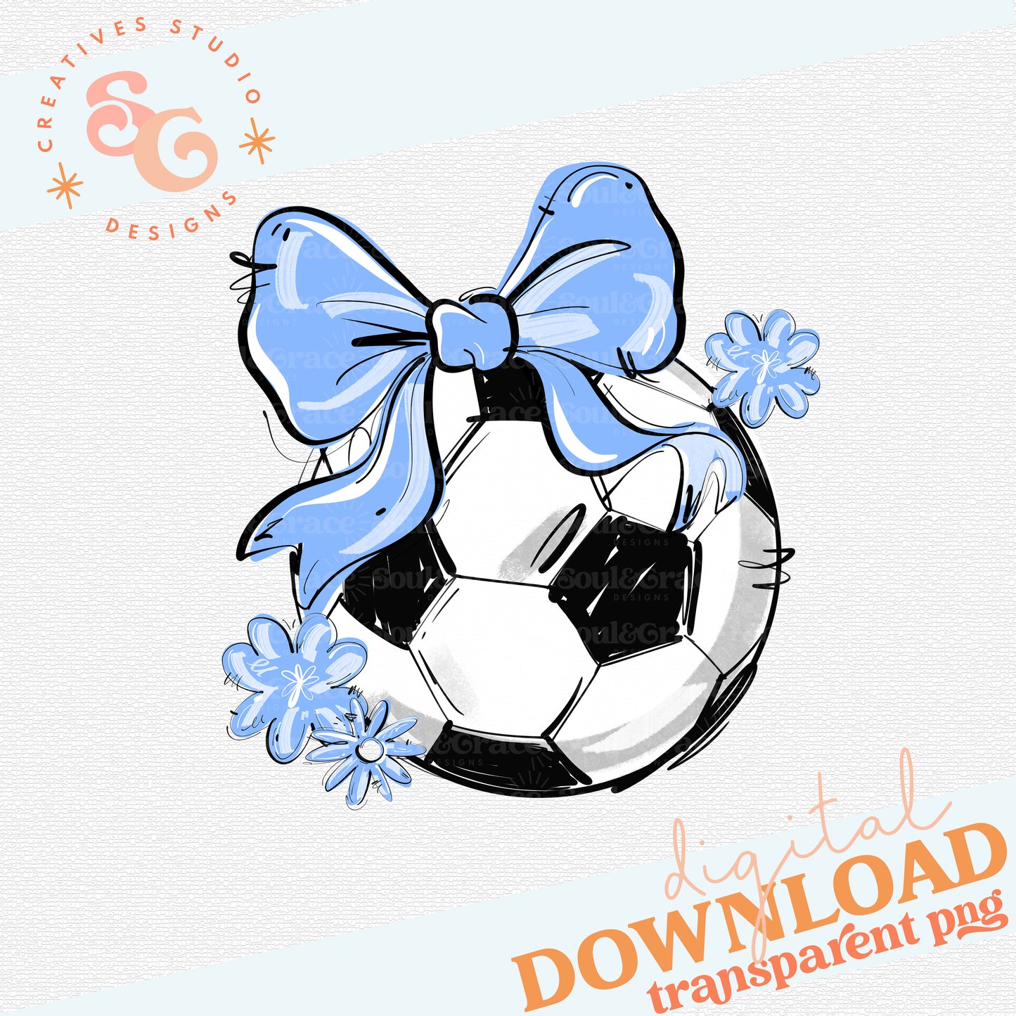 COLUMBIA PLAY BALL SOCCER BOW WITH FLOWERS