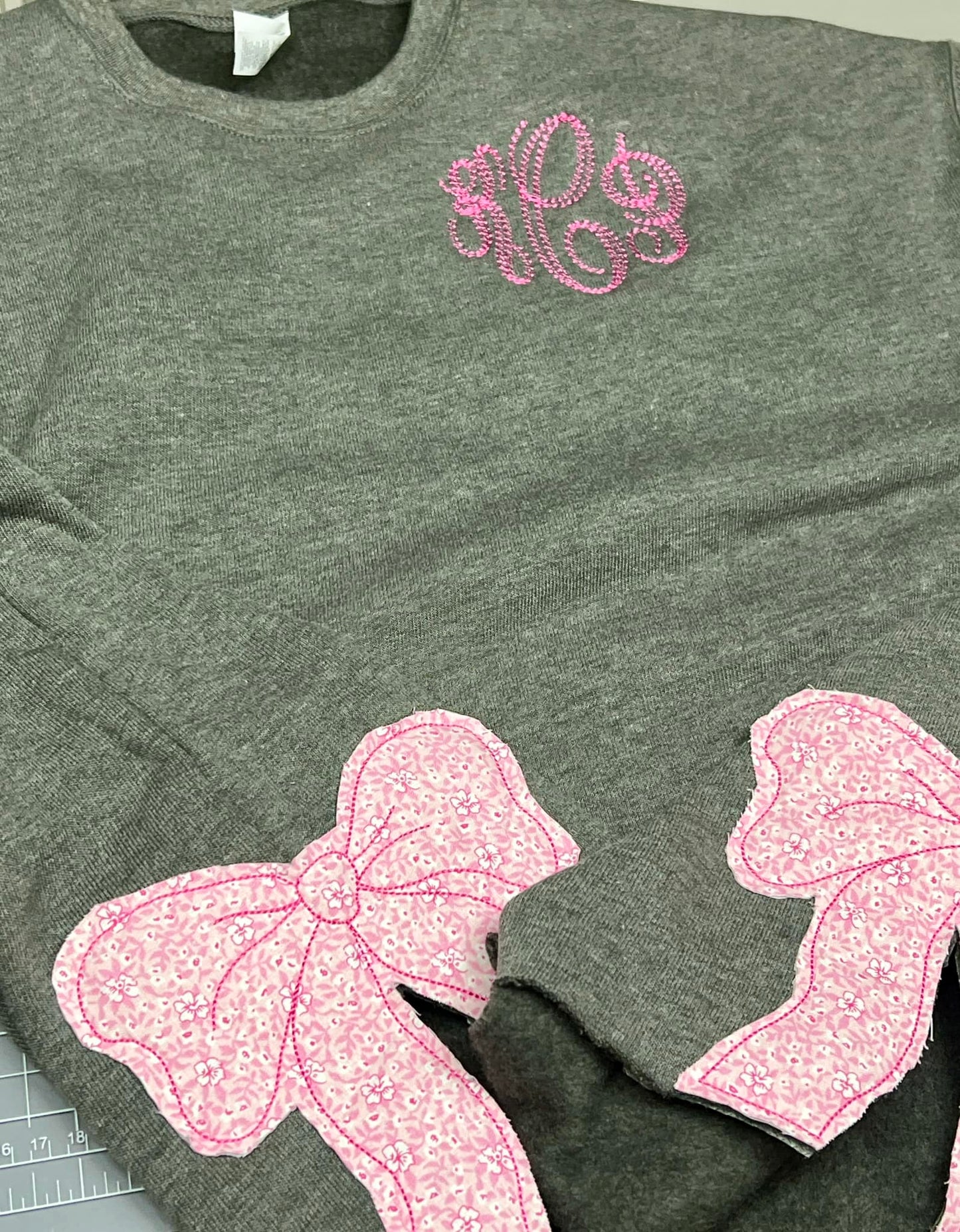 Varsity Bow Appliqué Sweatshirt – Custom School Spirit