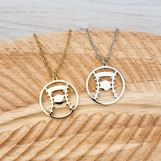⚾ Personalized Baseball or Softball Necklace – Stainless Steel with Custom Initial or Number