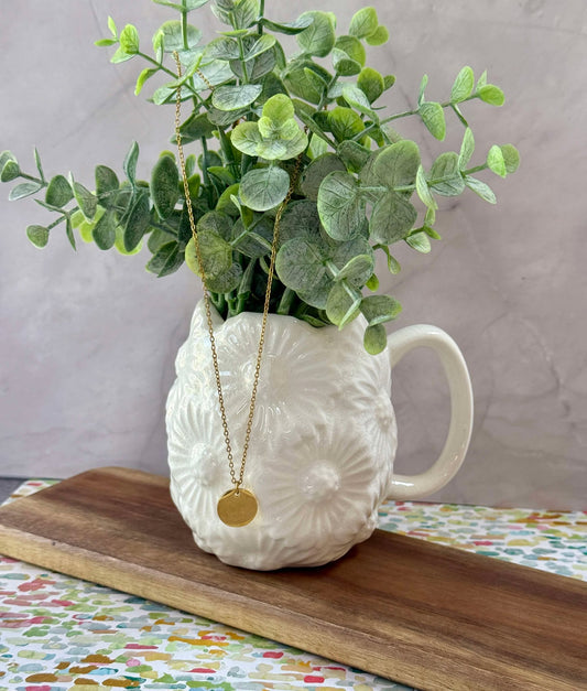 ✨ Engraved 15mm Disc Necklace – Custom Initial or Monogram