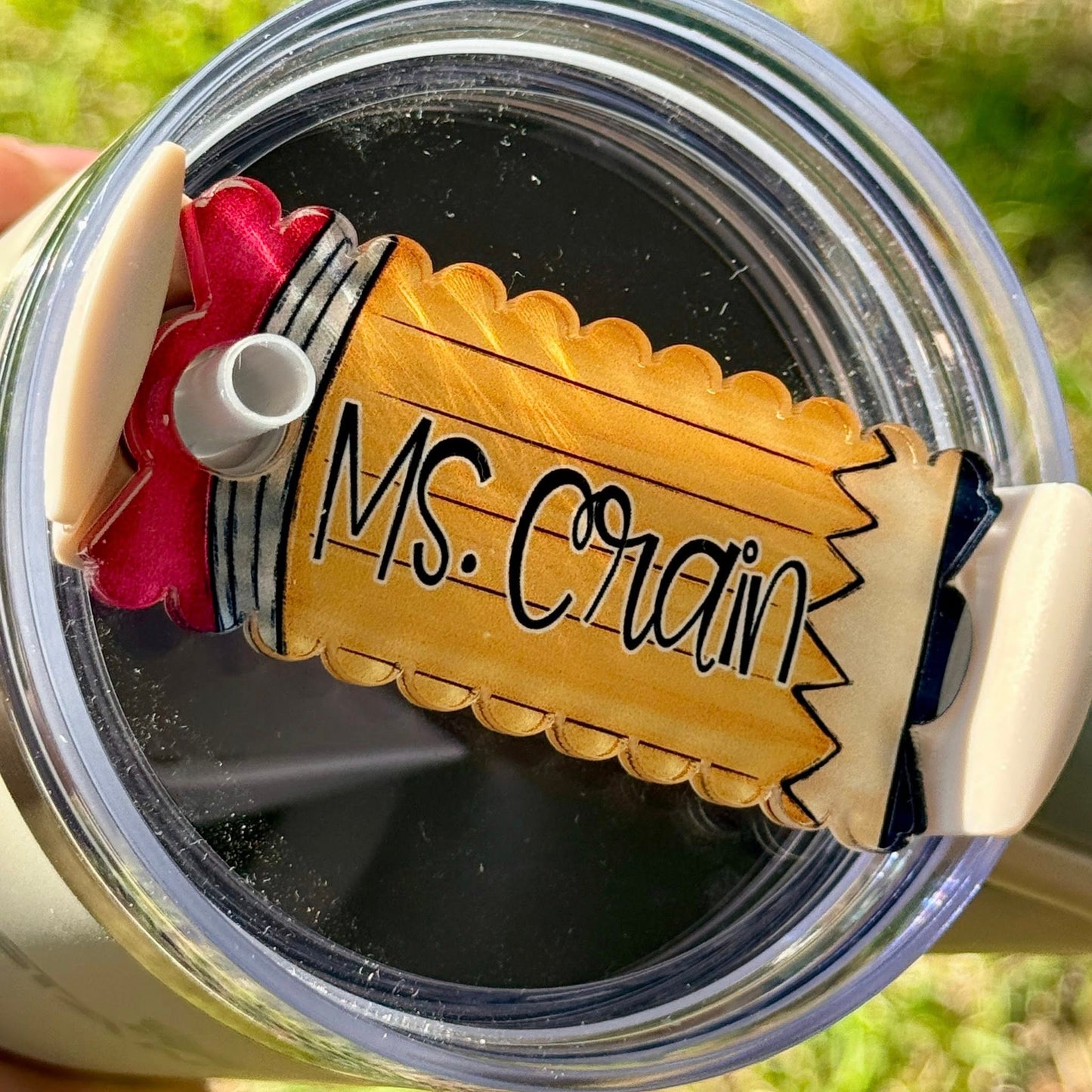 Teacher Composition Book and Pencil Tumbler Toppers, Name Plates and Coaster Set
