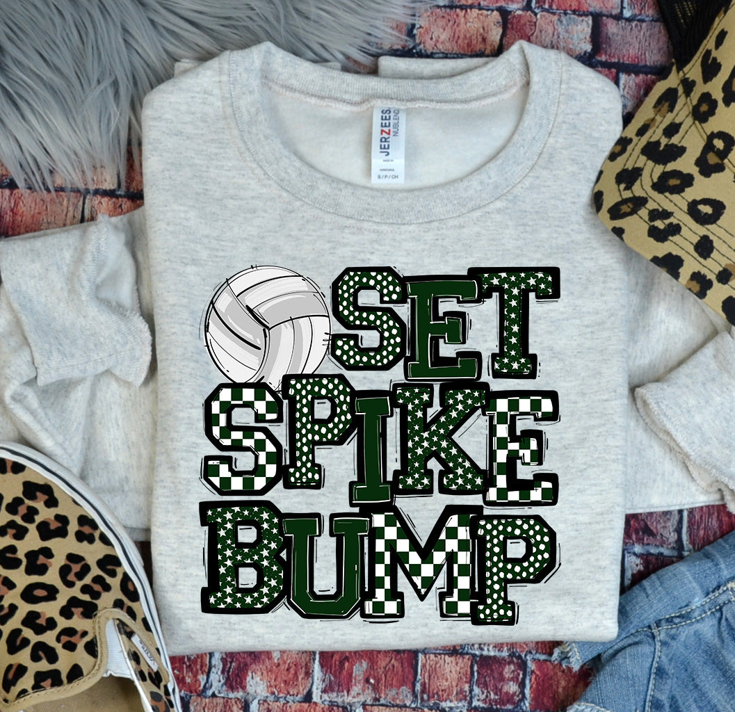 DARK GREEN SET SPIKE BUMP