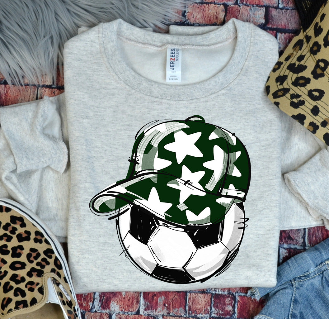 DARK GREEN PLAY BALL HAPPY FACE SOCCER