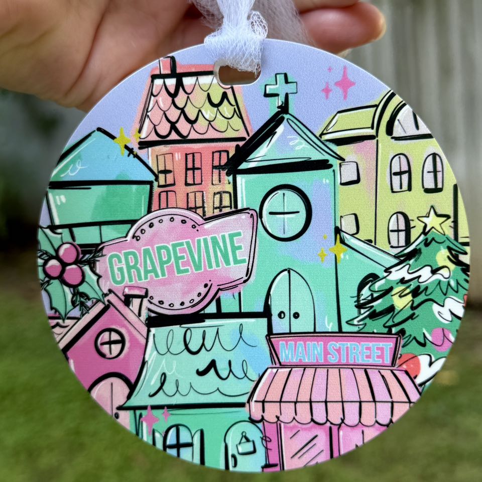 CHRISTMAS HOMETOWN ORNAMENT - LABEL VERSION