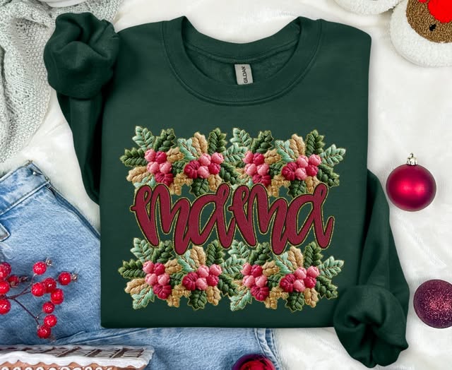 FRENCH KNOT HOLLY BORDER - CUSTOM