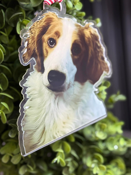 Pet Portrait Acrylic Ornament | Custom Laser-Cut Keepsake Gift