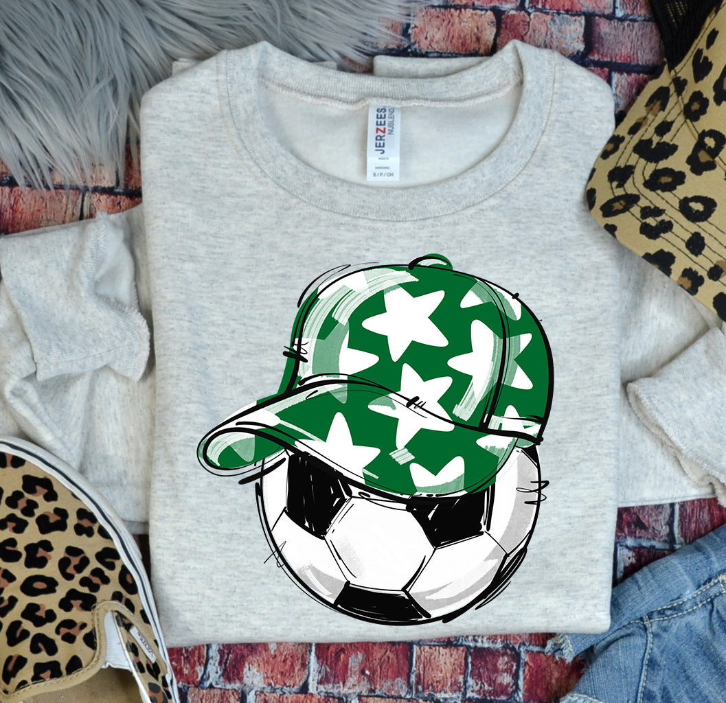 KELLY GREEN PLAY BALL HAPPY FACE SOCCER