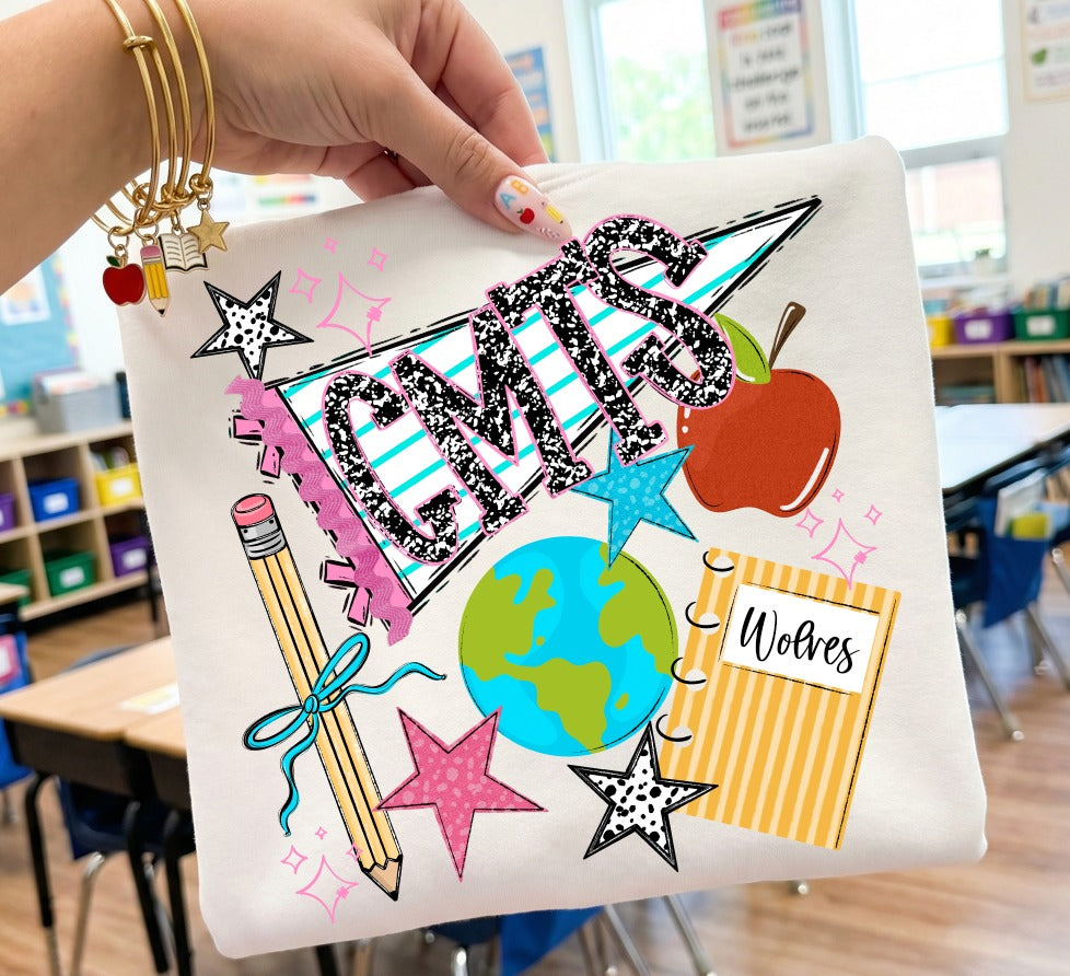 BACK TO SCHOOL INITIALS PENNANT CUSTOM